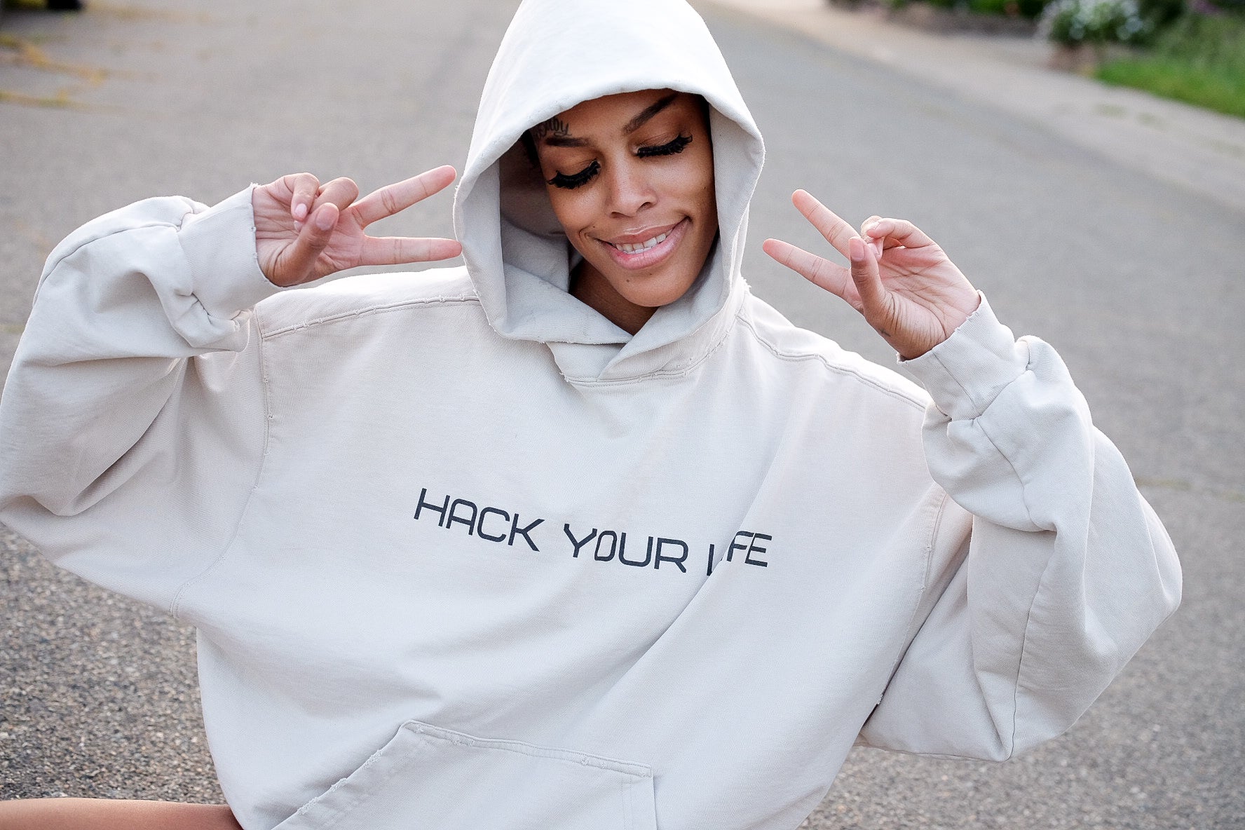 "Hack Your Life" Beige Hoodie - Hack11 Clothing Co.